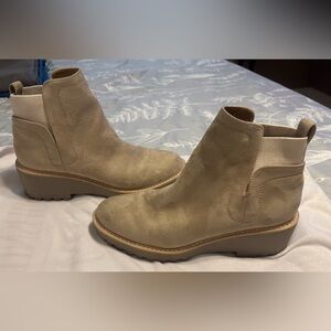 Kenzie Tan Ankle Booties with Elastic Panels